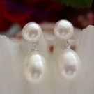 3 colors! handmade white/pink/black fresh water pearl bead dangle stud earrings