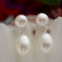 3 colors! handmade white/pink/black fresh water pearl bead dangle stud earrings