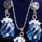 2 color- wonderful blue zircon bead 18KGP bless earring pendant ring #6,7,8,9