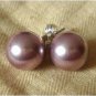 12 colors!10mm white/pink/purple/gray/black/red/yellow/green shell pearl earring