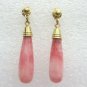 Charming green/ red /colorful pink jade stud danlge earrings free shipping