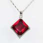 6 color! fine purple/green/white/blue/red/yellow rhombus Zirconia 18KGP pendant