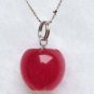 8 color! fancy green/yellow/blue/red/pink carve apple jade/opal love pendant