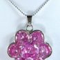 5color! noblest white/pink/green/purple Zirconia 18KGP flower pendant free chain