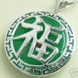 2 color! wonderful green/purple round jade bead bless happiness 18KGP pendant