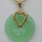 5 color! charm green/light green/purple circle jade bead bless 18KGP pendant