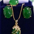 5 color-blue/red/pink/purple/green jade-tiger eye stone earring pendant ring set