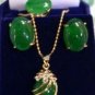 5 color-blue/red/pink/purple/green jade-tiger eye stone earring pendant ring set