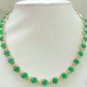 6 colors! charming lady's green jade/ black agate bead 18KGP necklace 17 inch