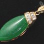 2 color! stunning green 14-28mm oval jade bead 18KGP pendant necklace free chain