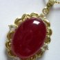 19color!oval green/pink/blue/red jade/opal -18KGP tiger eye stone flower pendant