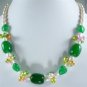 8 colors! fine white pearl & colorful pearl yellow/pink/blue/green jade necklace