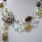 8 colors!fine 2 row mixed pearl & colorful jade stone turquoise necklace pendant