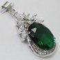 11 color! noblest green/blue/red/yellow/pink/purple oval zircon 18KGP pendant