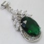 11 color! noblest green/blue/red/yellow/pink/purple oval zircon 18KGP pendant