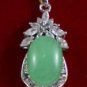 8 color! charm green/pink/purple/blue/red oval jade 18KGP CZ pendant free chain