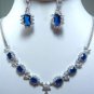 3 colors- noblest 18KGP blue zircon necklace pendant earring & ring set