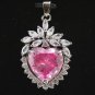 5 color! noblest pink/red/blue/purple heart love zircon 18KGP pendant free chain