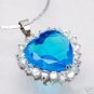 7color! fine purple/red jade -pink/blue zircon heart love 18KGP pendant necklace