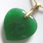 5 color! lovely green/pink/purple/red heart love jade pendant free chain