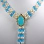 8 colors!2 row white pearl pink/red/blue jade tiger eye stone zircon necklace