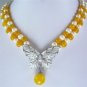 5 colors! 2row pearl yellow/colorful jade/black agate/tiger eye necklace pendant