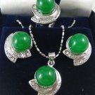 5 colors-noblest 10mm green/purple jade -black agate 18KGP ring pendant earring