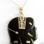 9 color!fancy white/green/purple/blue jade black agate 18KGP elephant pendant