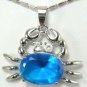 10 color! fancy 13*18mm blue/pink/purple/red Zirconia bead 18KGP crab pendant