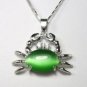 5 color! fancy 13*18mm red/green/yellow opal bead 18KGP crab pendant free chain
