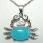16 color! 13*18mm green/pink/blue/red/purple jade-agate-tiger eye crab pendant