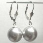 Beautiful 12mm white pink gray lavender black sea shell pearl danlge earrings