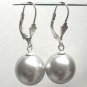 Beautiful 12mm white pink gray lavender black sea shell pearl danlge earrings