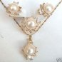 3 colors- nice cultured pink/white/black pearl 18KGP CZ ring pendant earring set