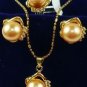 6 color-10mm white/pink/gray/black/yellow/brown shell pearl ring pendant earring