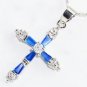 3 color! beautiful red/blue/purple zircon bead bless cross 18KGP pendant