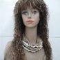 4 colors~ Fashion lady's long black brown curls SYNTHETIC FIBER Hair wig #E-992