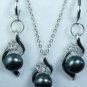 3 color- noblest cultured pink/black pearl 18KGP pendant free chain