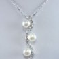 2 color! wonderful cultured white/pink pearl bead 18KGP CZ pendant free chain