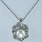 2 color! noblest cultured 9-10mm white/pink pearl bead 18KGP pendant free chain