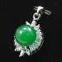 4 color! charm green jade pink/red flower coral bead 18KGP CZ pendant free chain
