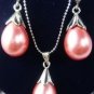 5 colors-11*15mm white/pink/yellow/white/black shell pearl pendant earring set