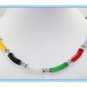 Noblest green red purple jade black agate link necklace 17 inch free shipping