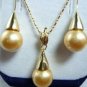 8 colors-12mm pink/red/black/yellow/coffee shell pearl 18KGP pendant earring set