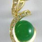 6 color! noblest 12mm green/blue/purple/orange jade 18KGP pendant free chain