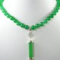 5 colors! charm 8mm green jade white pearl necklace 17"+bless lucky jade pendant
