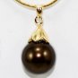 7 colors! fine 12mm coffee/gray/yellow/pink/red/green shell pearl 18KGP pendant
