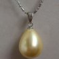 3 colors! charming 11*15mm white/yellow/black shell pearl pendant free chain