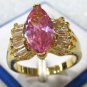 6 colors! lady's beautiful white/yellow/pink zircon bead ring #7,8,9