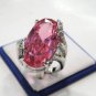 2 colors! lady's stunning white/pink zircon bead ring #7,8,9